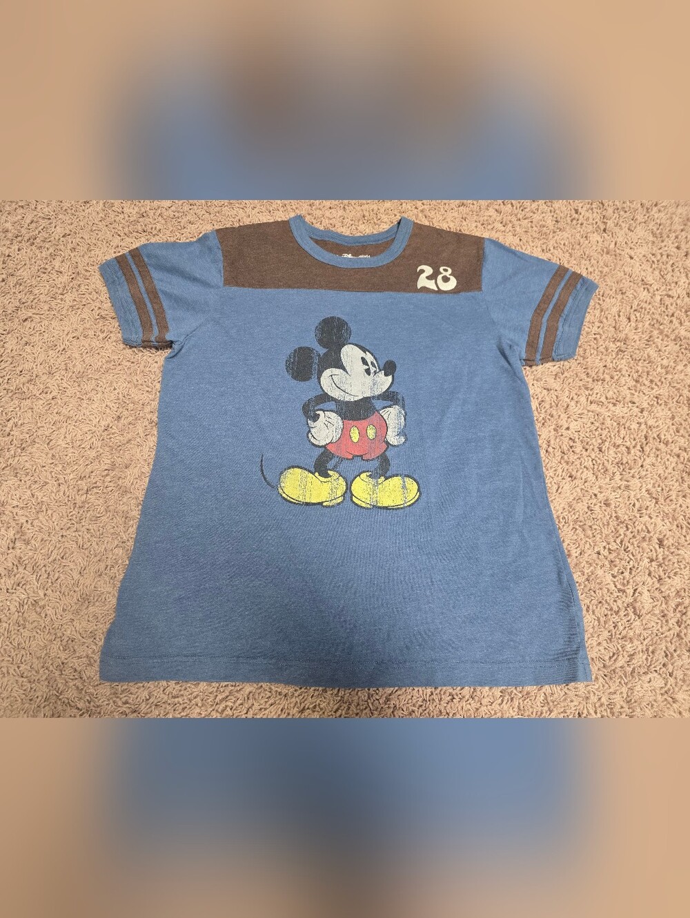 Disney Blue and Brown Mickey Mouse Graphic Tee, Disney World